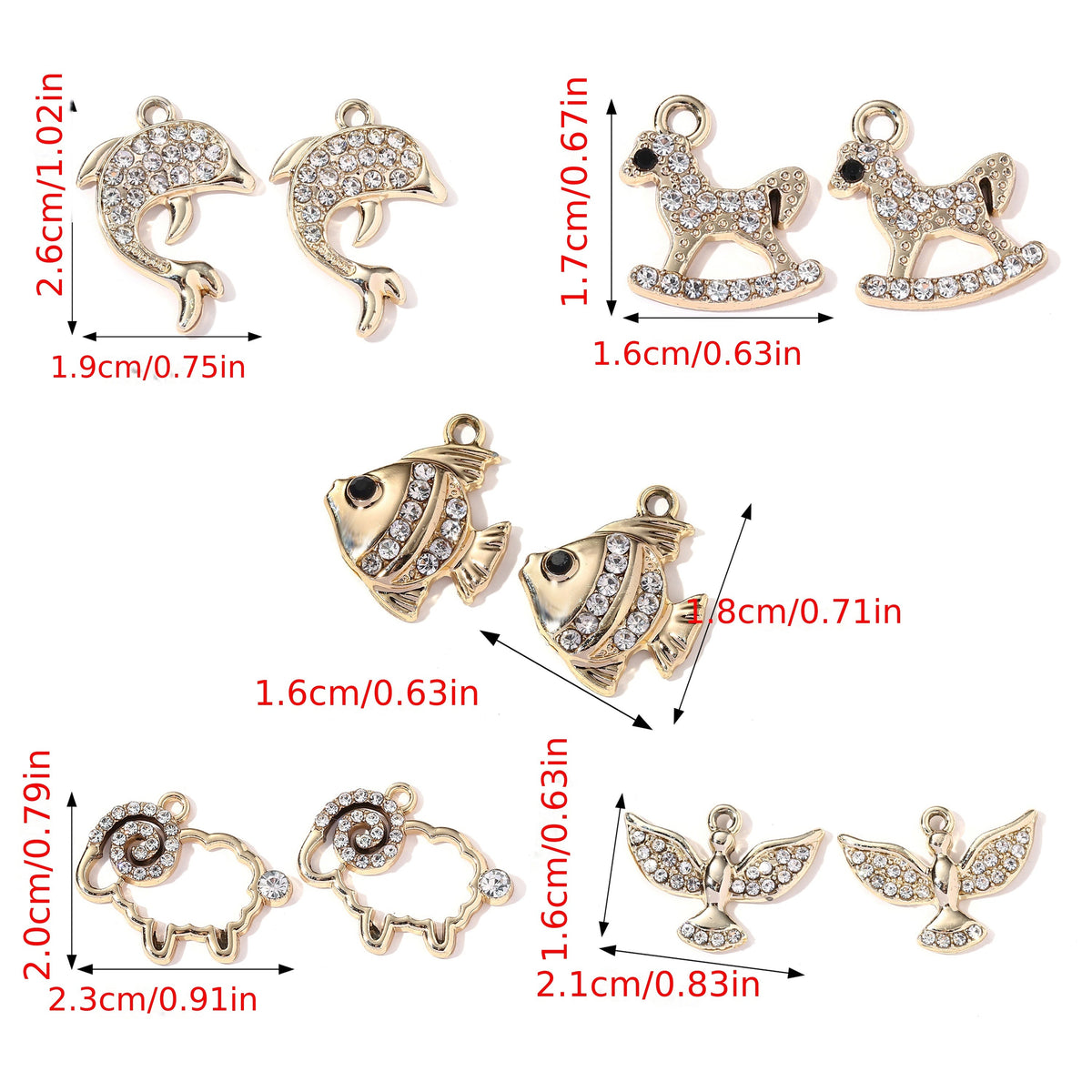 Golden Animal Alloy Pendant Set