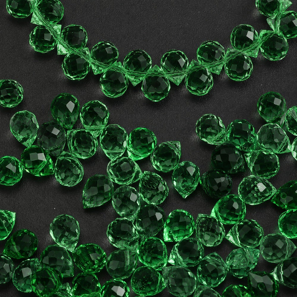 Green Waterdrop Glass Beads