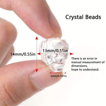 5PCS 14mm Skull Glass Crystal-Style Bead Set