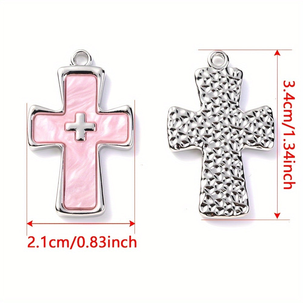2/6PCS Antique Multicolor Rhinestone Cross Pendant Set