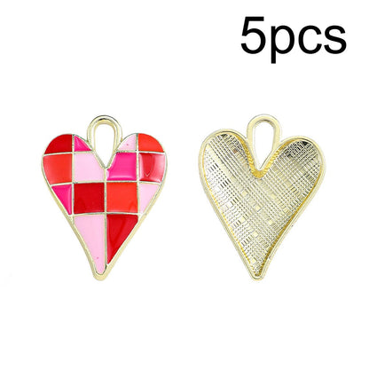 Alloy Enamel Big Heart Charms