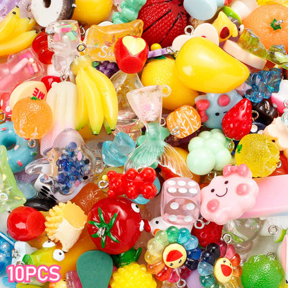 Resin Fruit & Novelty Charms Set