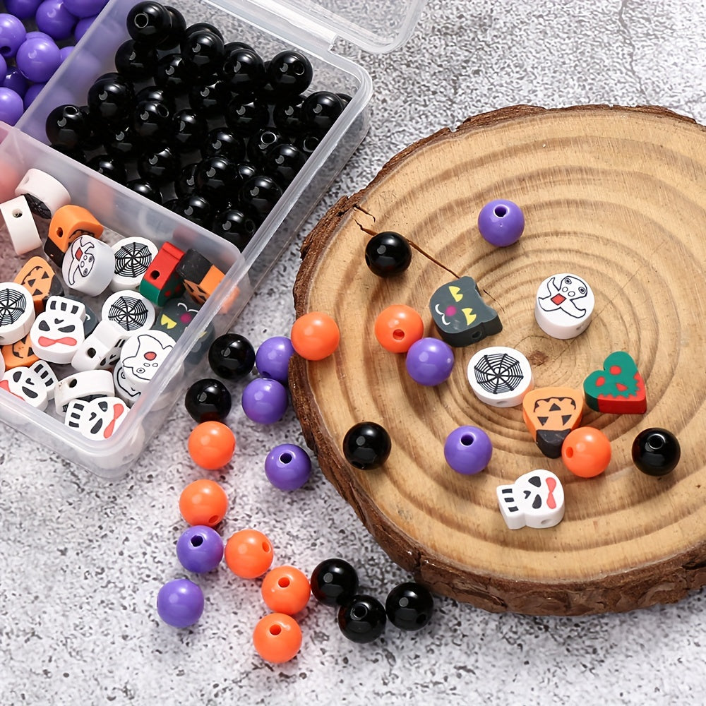 80pcs 8mm Halloween Acrylic Soft Ceramic Beads Set