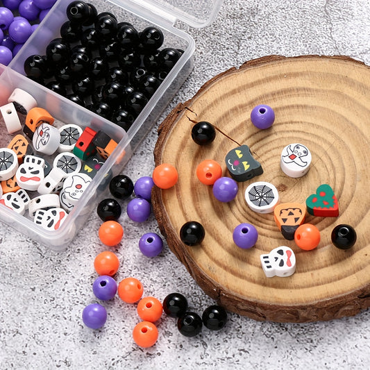 80pcs 8mm Halloween Acrylic Soft Ceramic Beads Set
