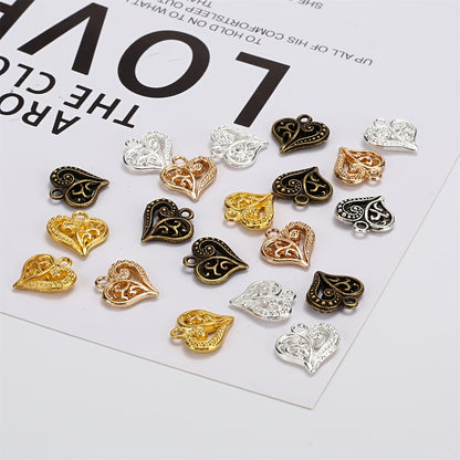 20PCS 14mm Alloy Heart Pendant Set