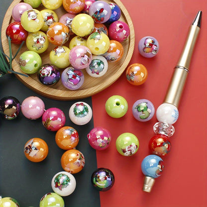 Christmas Printed Acrylic Beads