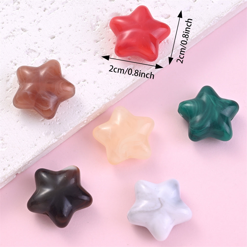 20pcs 20x20mm Star-Shaped Acrylic Beads