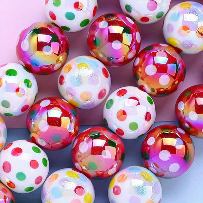 Spotted Round Acrylic Beads