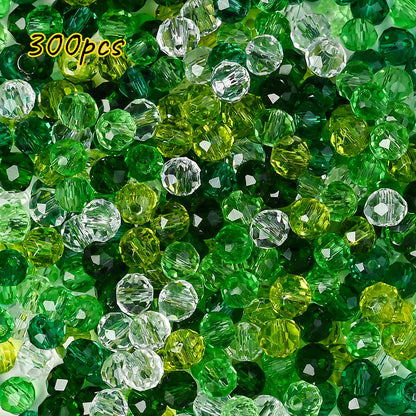 Green Faceted Glass Rhinestone Beads