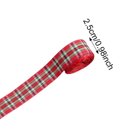 Christmas Plaid Polyester Ribbon