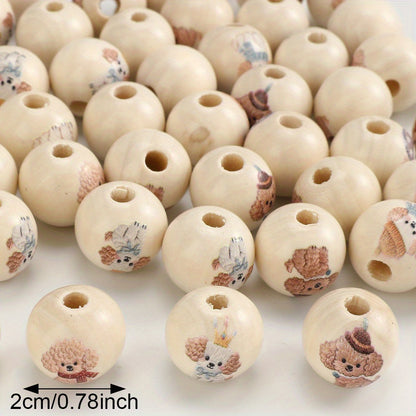 10pcs/set 16mm Dog Wooden Beads