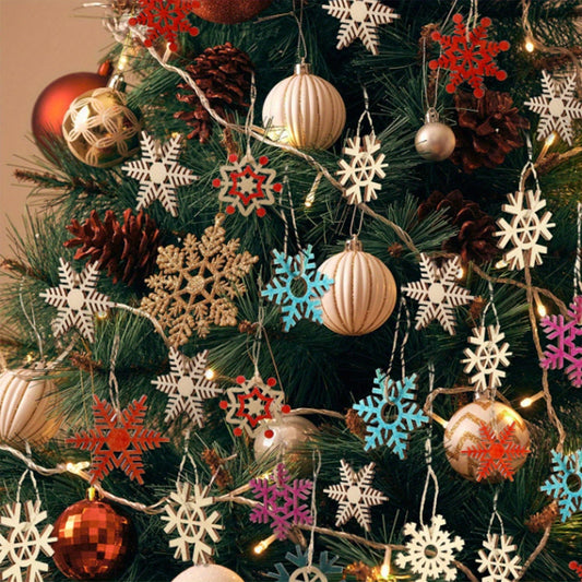 Christmas Wooden Snowflake Button Charms