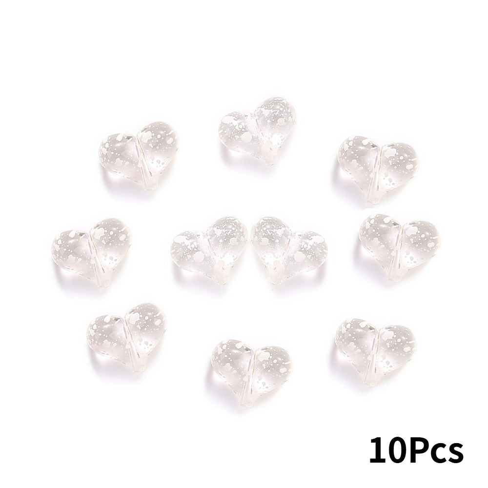 Starry Sky Heart Acrylic Beads