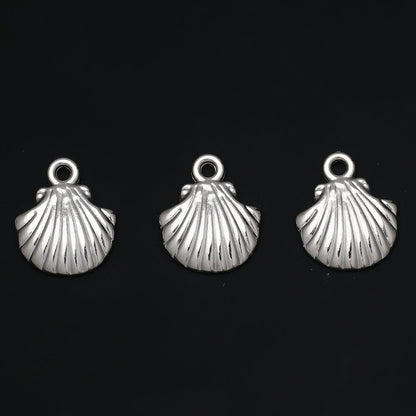Golden and Silvery Plastic Shell Pendant Charms