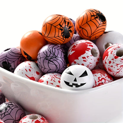 Halloween Printed Wooden Spacer Beads