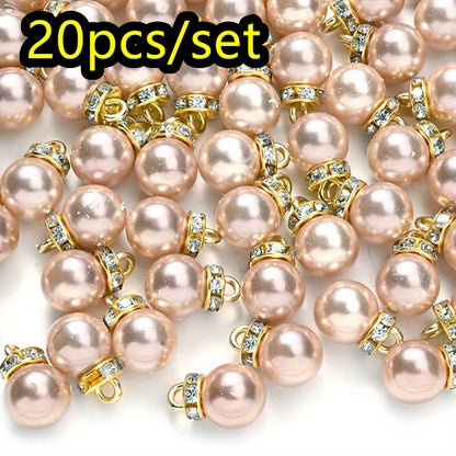 20pcs/set Shiny CCB Christmas Imitation Pearl Pendant Beads