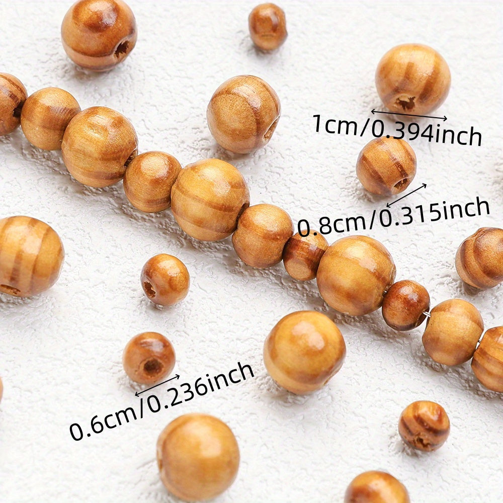 100/200/300pcs 6mm/8mm/10mm Peach Wood Round Beads