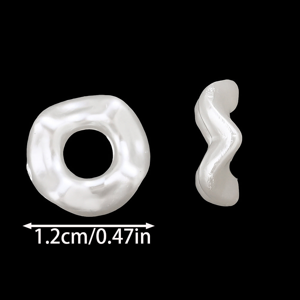 White Wavy Acrylic Spacer Beads