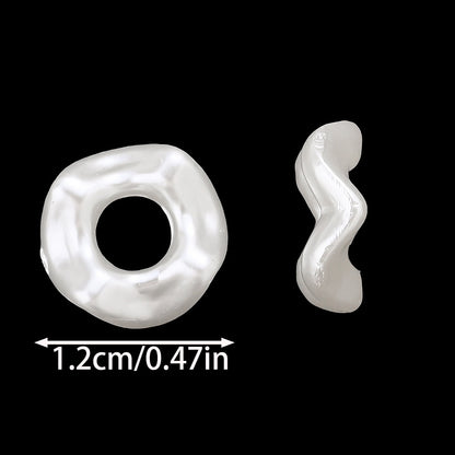 White Wavy Acrylic Spacer Beads