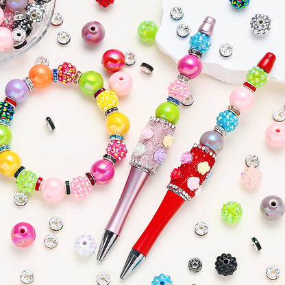 Colorful Resin and Rhinestone Spacer Bead Set
