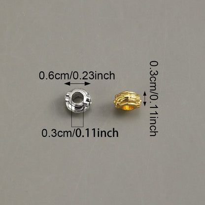 50pcs/set Pattern Engraved Golden & Silvery Spacer Beads
