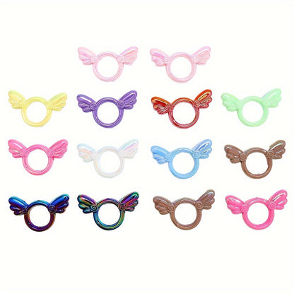 10PCS 24×47mm Multicolor Angel Wing Acrylic Bead Set