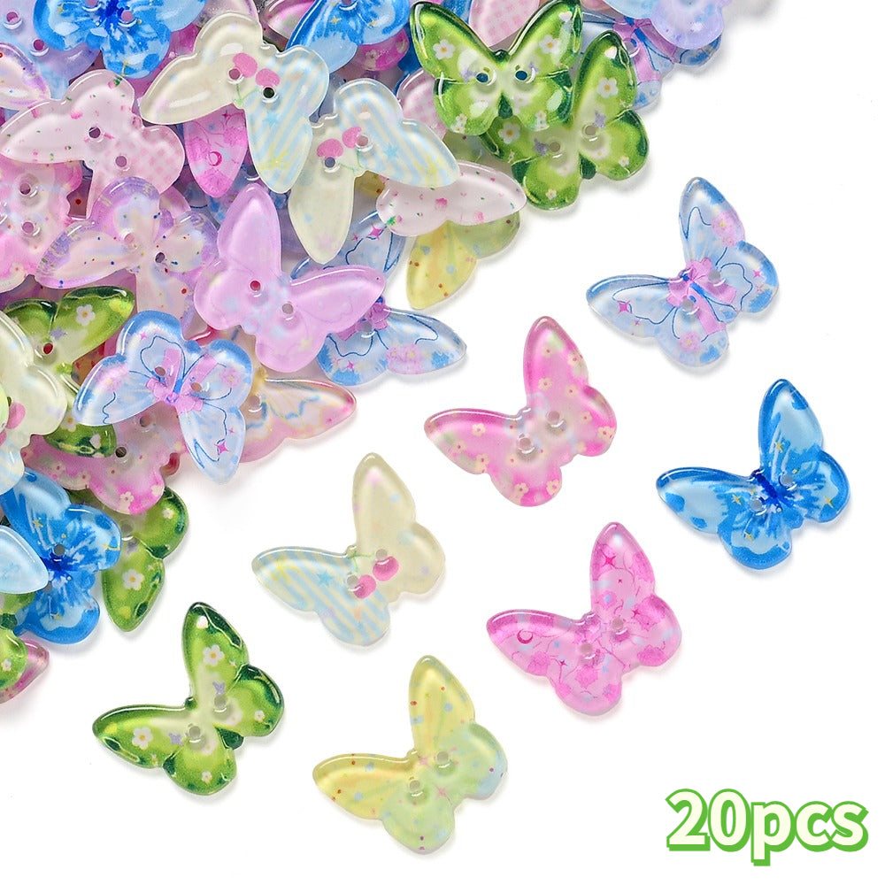 Spring Butterfly Print Sewing Buttons