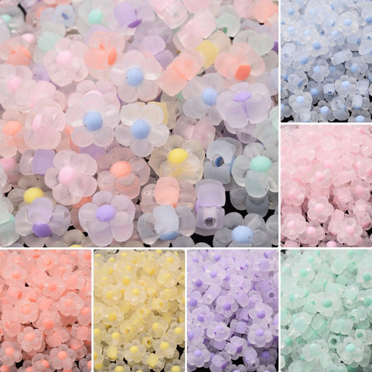 200pcs 13mm Matte Acrylic Sunflower Beads