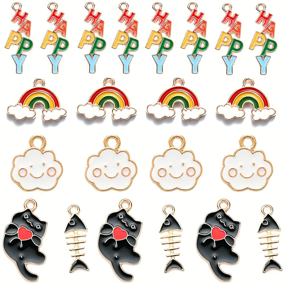 Rainbow Enamel Catfish Love Pendants