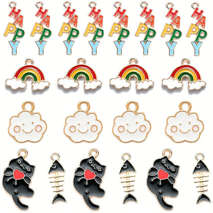 Rainbow Enamel Catfish Love Pendants