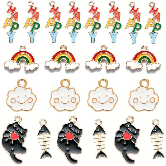 Rainbow Enamel Catfish Love Pendants