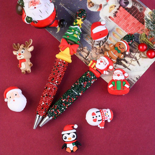 10PCS 18–36mm Colorful Christmas Silicone Bead Set