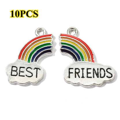 Rainbow Enamel Catfish Love Pendants