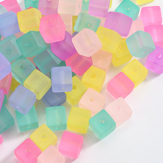 20pcs 12x12mm Matte Mixed Color Square Acrylic Beads