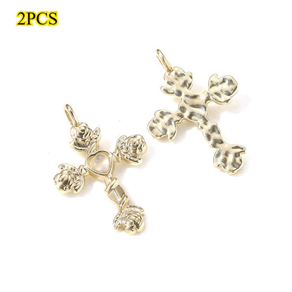 Y2K Rhinestone Cross Alloy Pendants