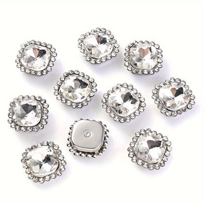 10PCS 14mm Sunflower Rhinestone & Pearl Flower Pendant Set