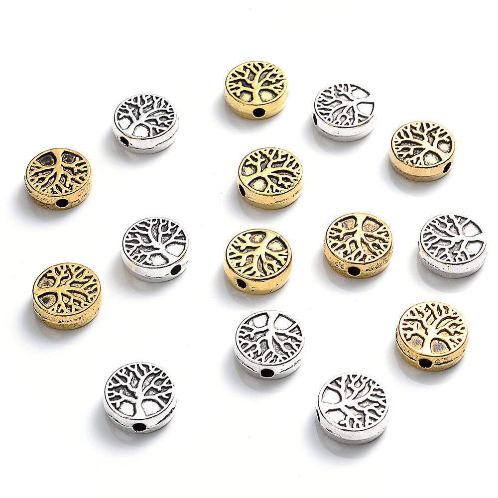 30pcs 9mm Tree of Life Charm Small Hole Beads