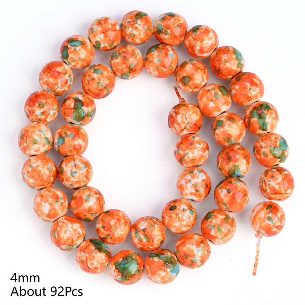 Orange Green Spacer Loose Beads