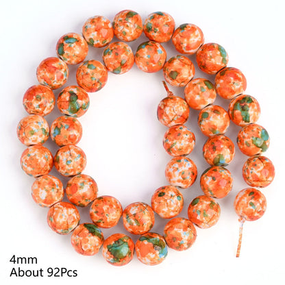 Orange Green Spacer Loose Beads