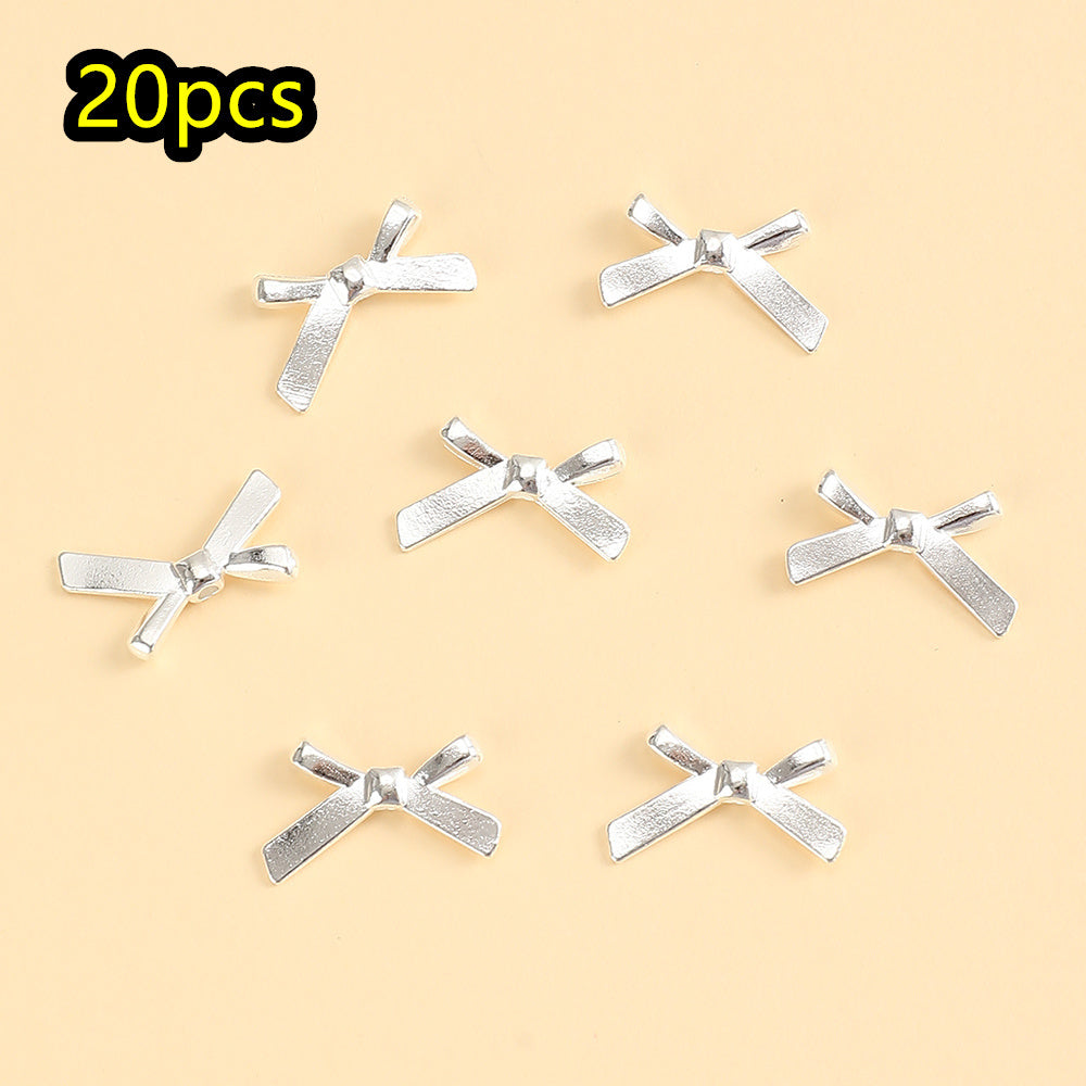 20pcs 12x20mm Tiny Bowknot Pendant Beads