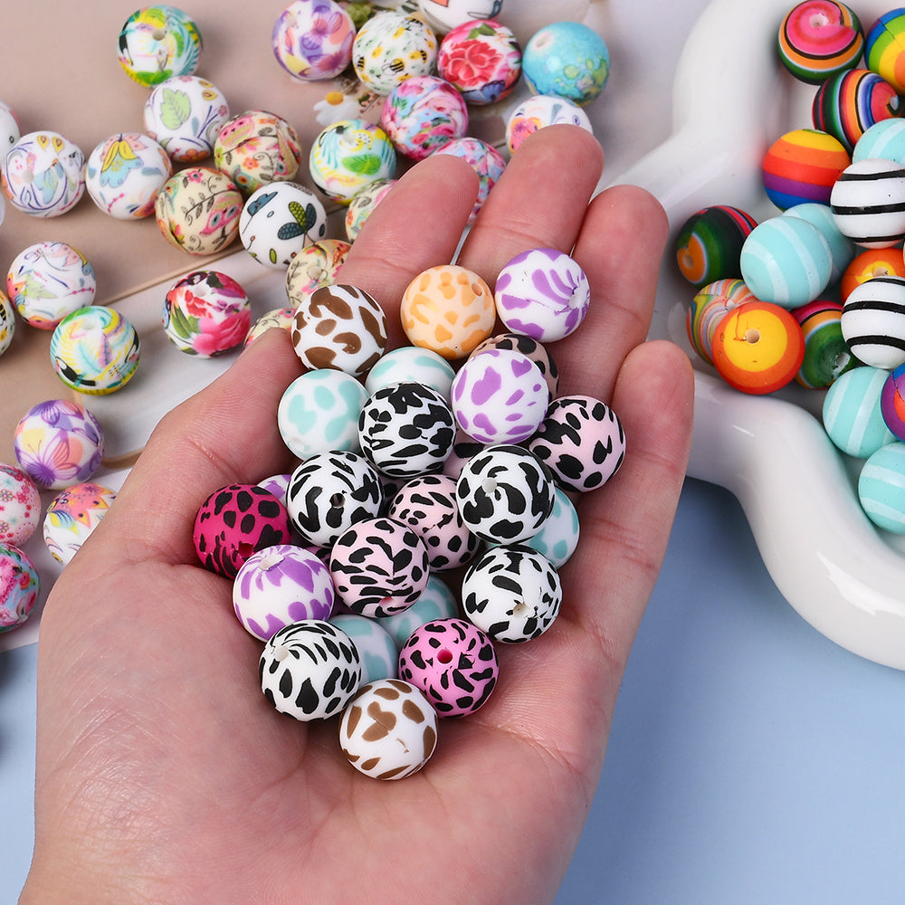 Vibrant Silicone Focal Beads Set