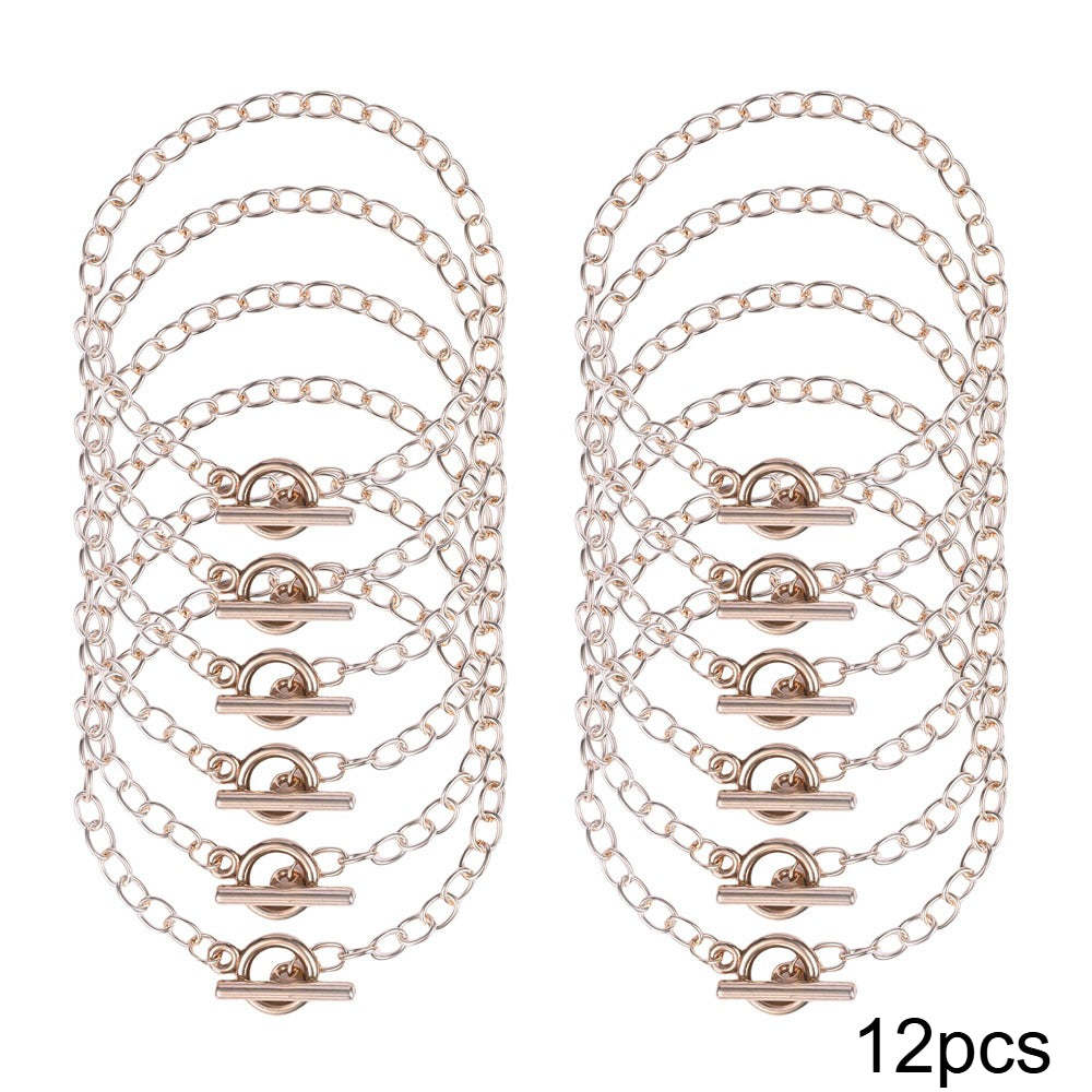 Mixed Color Alloy OT Bracelet Chains