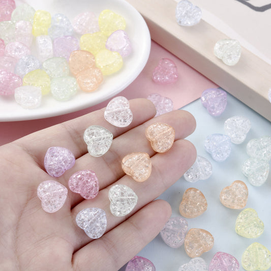 Acrylic Heart-Shaped Spacer Beads