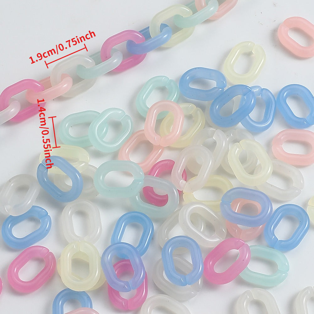 50-Piece 14x19 mm Clear Jelly Acrylic Chain Links