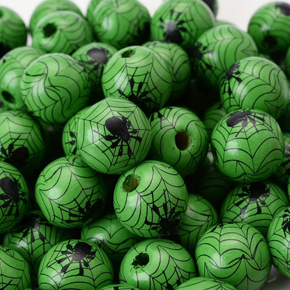 Halloween Spider Web Wooden Spacer Beads