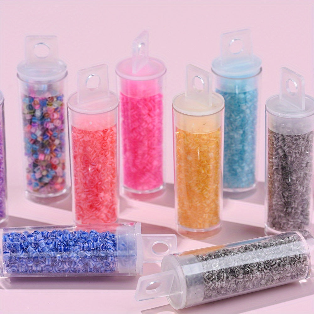 Clear Ink Core Glass Seed Beads