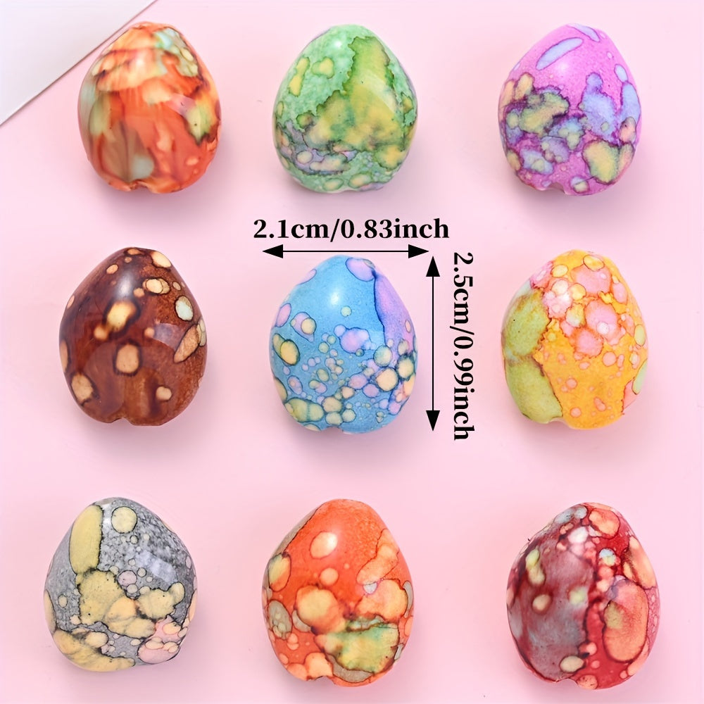 Multicolor Oval Acrylic Beads