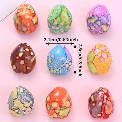 Multicolor Oval Acrylic Beads