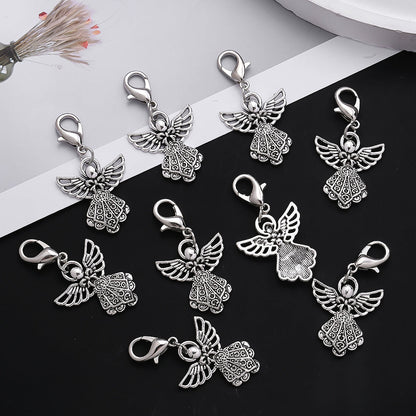 18PCS Retro Angel Mini Keychain Charm Set