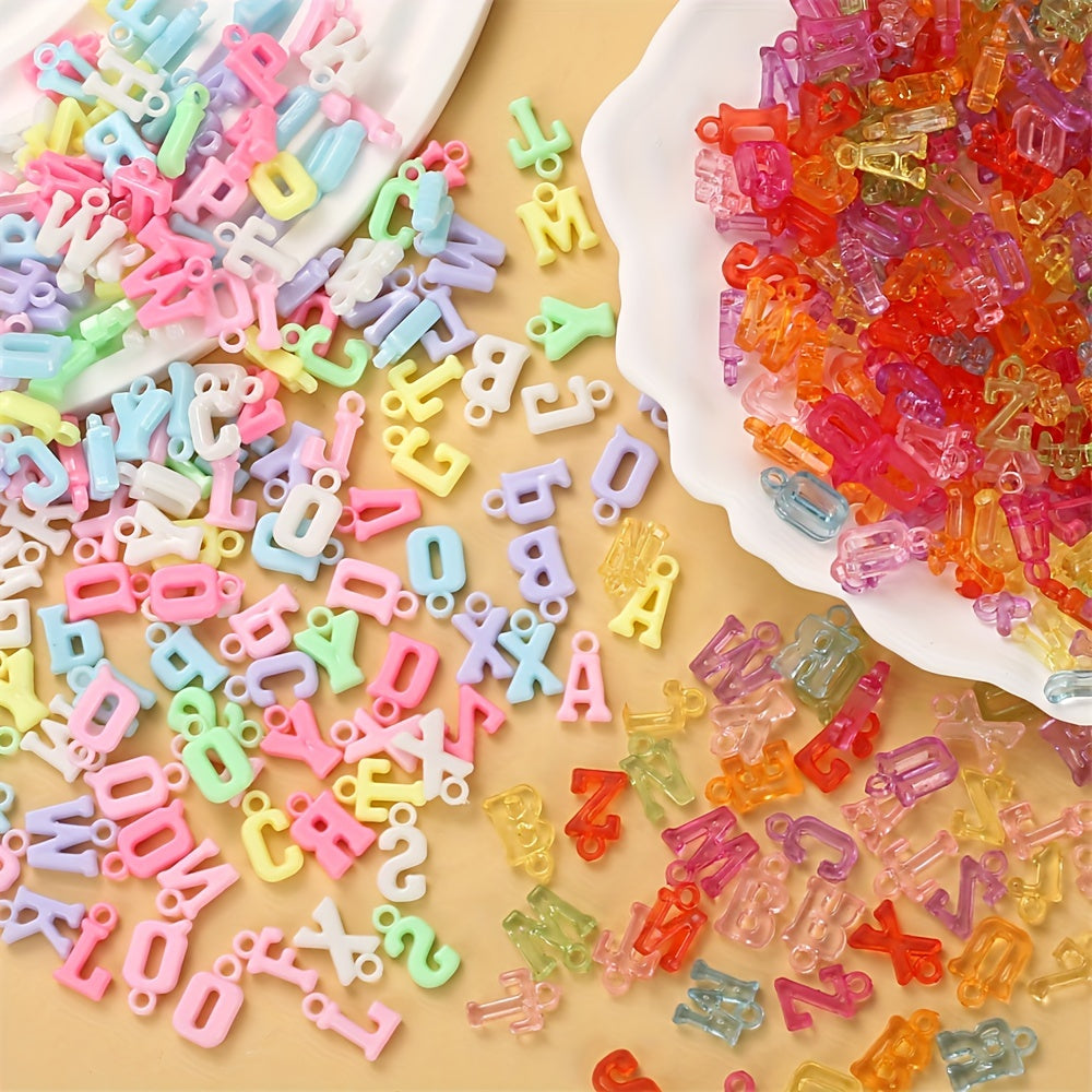 Mixed Letter Acrylic Pendant Beads